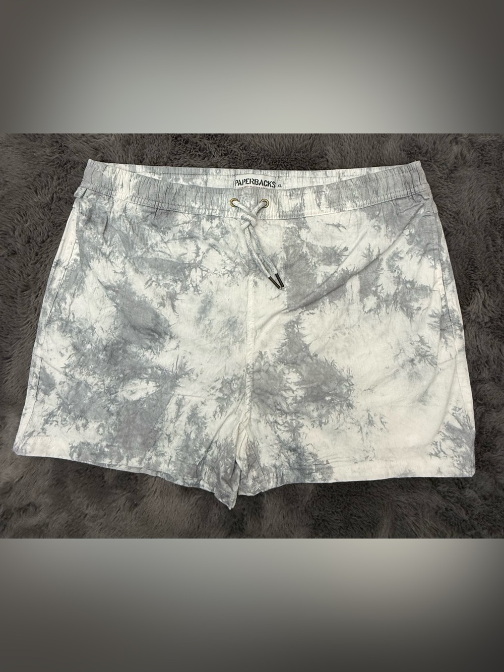 NWOT Original Paperbacks Gray/White Tie-Dye Hybrid Shorts Size XL